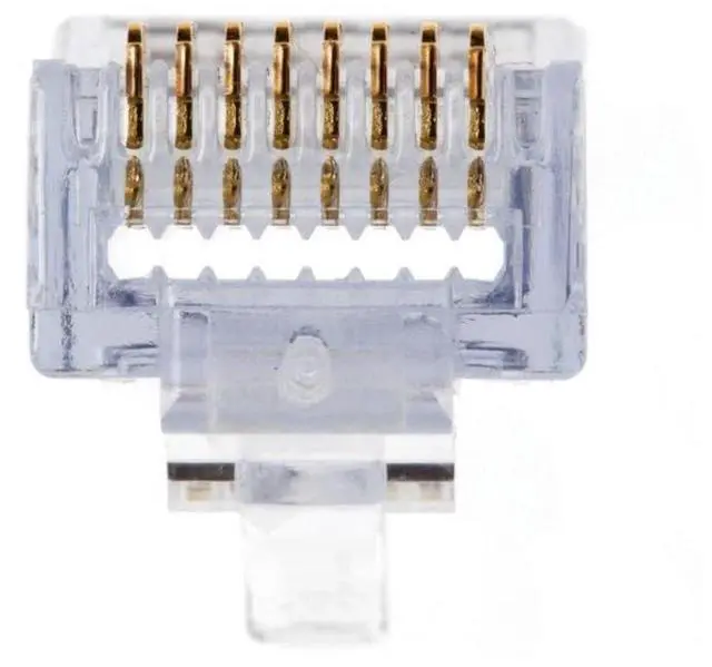 Alt view image 2 of 3 - 100 Pcs CAT5e RJ45 Pass-Through Network Cable Modular Plug 8P8C Gold-Plated Connector End