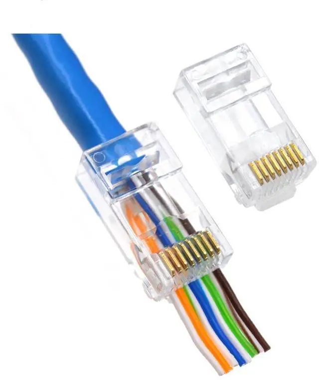 Main image of RJ45 Cat6 Pass Through Connectors End Pass Through 8P8C UTP Ethernet Network Plug(100Pack)