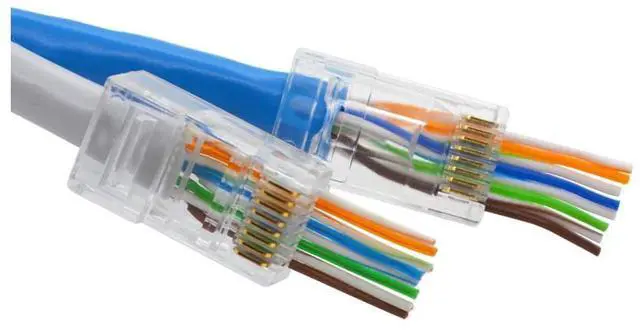Alt view image 3 of 6 - RJ45 Cat6 Pass Through Connectors End Pass Through 8P8C UTP Ethernet Network Plug(100Pack)