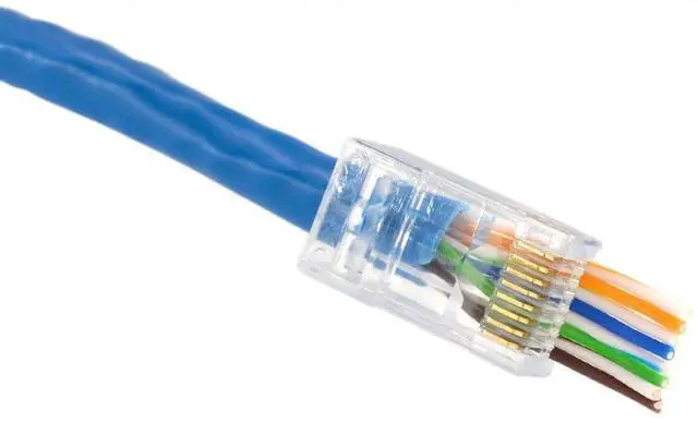 Alt view image 5 of 6 - RJ45 Cat6 Pass Through Connectors End Pass Through 8P8C UTP Ethernet Network Plug(100Pack)