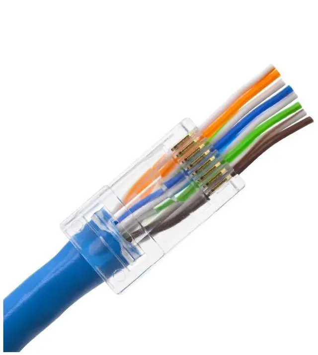 Alt view image 4 of 6 - RJ45 Cat6 Pass Through Connectors End Pass Through 8P8C UTP Ethernet Network Plug(100Pack)