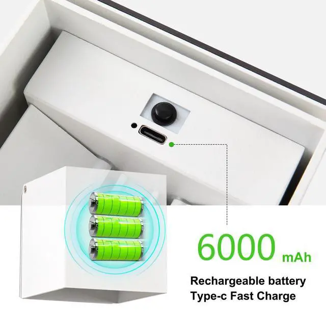 Alt view image 3 of 6 - RGB LED Wall Light, 6000mAh Battery Operated Wall Sconce16 Colors, Rechargeable, Remote Control, Dimmable, Magnetic, Cordless Wall Light for Bedroom Living Room Decor, White