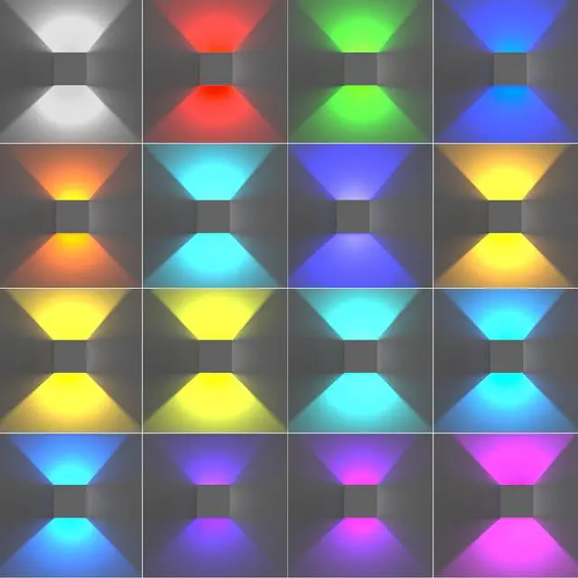 Alt view image 6 of 6 - RGB LED Wall Light, 6000mAh Battery Operated Wall Sconce16 Colors, Rechargeable, Remote Control, Dimmable, Magnetic, Cordless Wall Light for Bedroom Living Room Decor, White