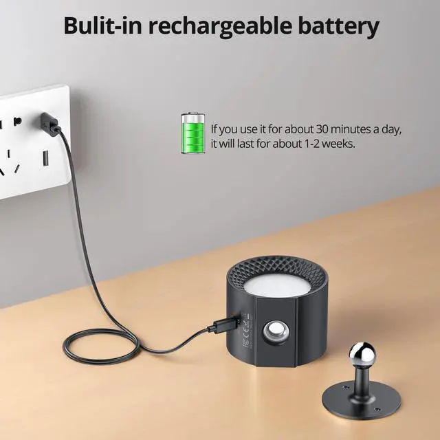 Alt view image 5 of 7 - 1PC Battery Operated Wall Mounted Light with Remote, 9 Colors RGB Rechargeable Ambient Sconce, 3 Color Temperatures, Dimming & Removable Lamp for Bedroom Living Room Bathroom