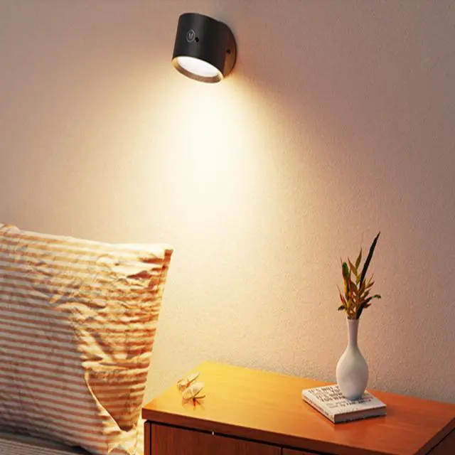 Alt view image 5 of 7 - LED Reading Lights, Rechargeable USB Wall Mounted Sconces 3 Color Temperatures, 360° Rotate Magnetic Ball LED Wall Mounted Cordless Lamp for Reading Bedroom Bedside
