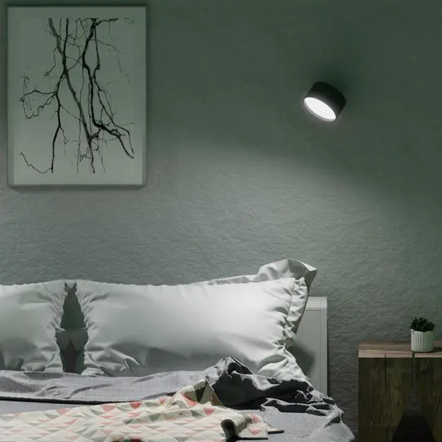 Alt view image 6 of 7 - LED Reading Lights, Rechargeable USB Wall Mounted Sconces 3 Color Temperatures, 360° Rotate Magnetic Ball LED Wall Mounted Cordless Lamp for Reading Bedroom Bedside