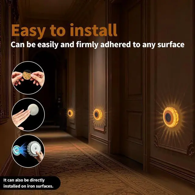 Alt view image 3 of 7 - LED Sconces, Motion Sensor Stair Light Indoor, 16 Color Changing Night Light, Battery Operated Wall Lights, Under Cabinet Lighting, Portable Led Closet Light for Bedroom
