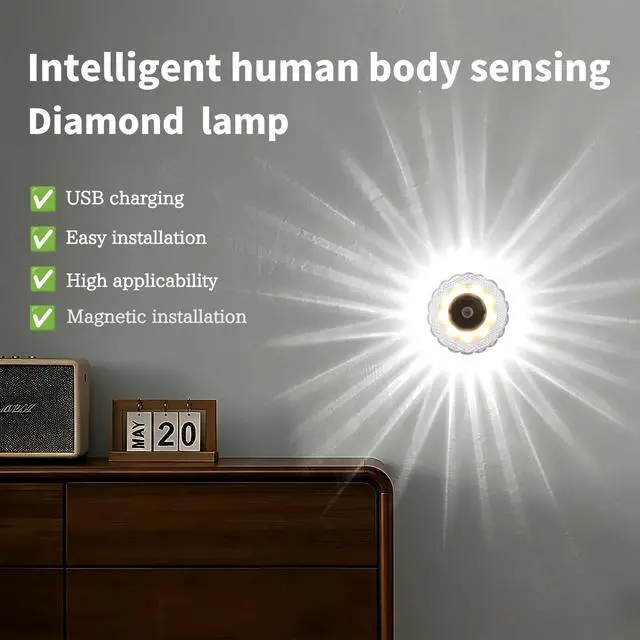 Alt view image 5 of 7 - LED Sconces, Motion Sensor Stair Light Indoor, 16 Color Changing Night Light, Battery Operated Wall Lights, Under Cabinet Lighting, Portable Led Closet Light for Bedroom