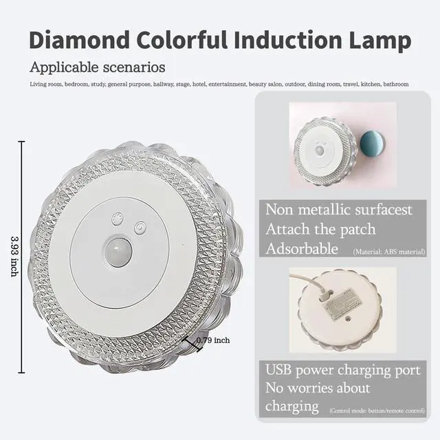Alt view image 7 of 7 - LED Sconces, Motion Sensor Stair Light Indoor, 16 Color Changing Night Light, Battery Operated Wall Lights, Under Cabinet Lighting, Portable Led Closet Light for Bedroom