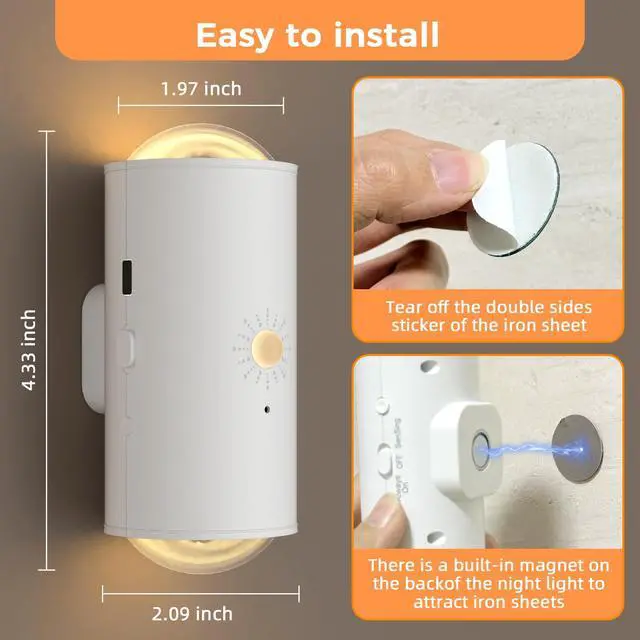 Alt view image 7 of 7 - Motion Sensor Wall Light with Remote Control, 16 Colors Brightness Adjustable, RGB Wall Sconces Battery Operated Indoor, LED Motion Sensor Up and Down Wall Light for Hallway, Bedroom, Stairs