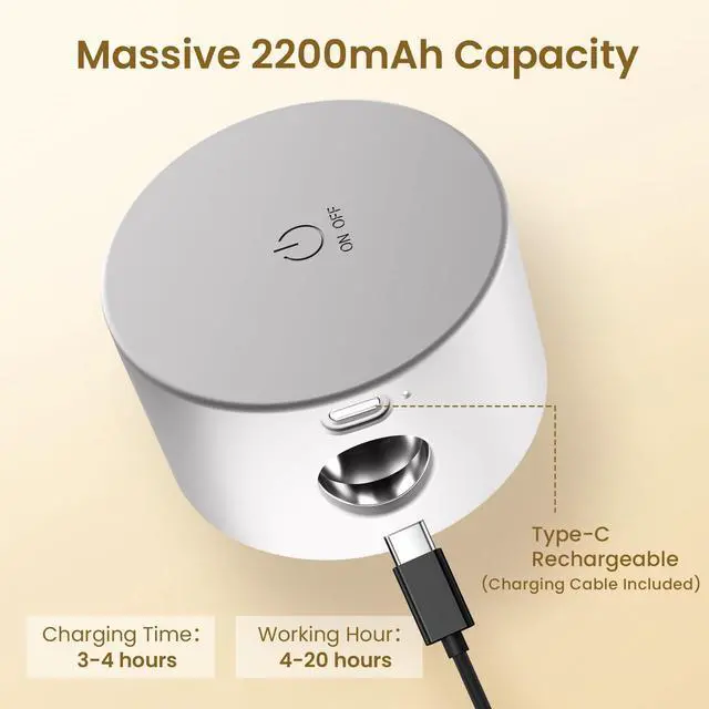 Alt view image 2 of 7 - Wall Mounted Lamp LED Wall Lights with Rechargeable Battery Operated, 3 Color Temperatures & 3 Brightness Levels 360°Rotate Magnetic Ball, Cordless Sconces for Reading Bedroom Bedside,White-2 Pack