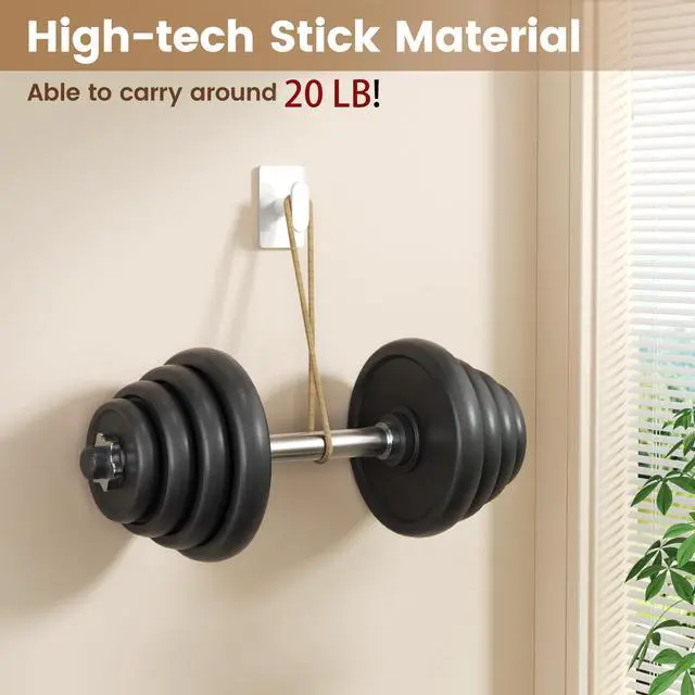 Alt view image 2 of 7 - Adhesive Towel Hooks for Bathroom: 20LB Extra Strong Wall Hanger for Shower Kitchen RV Dorm Apartment, White 4 Pack