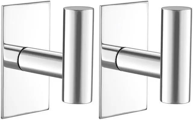 Main image of Wall Towel Hooks, Heavy Duty Sticky Holder Waterproof Towel Hooks for Hanging Coat, Clothes, Closet Hook Wall Mount for Kitchen (Chrome, 2 Pack)