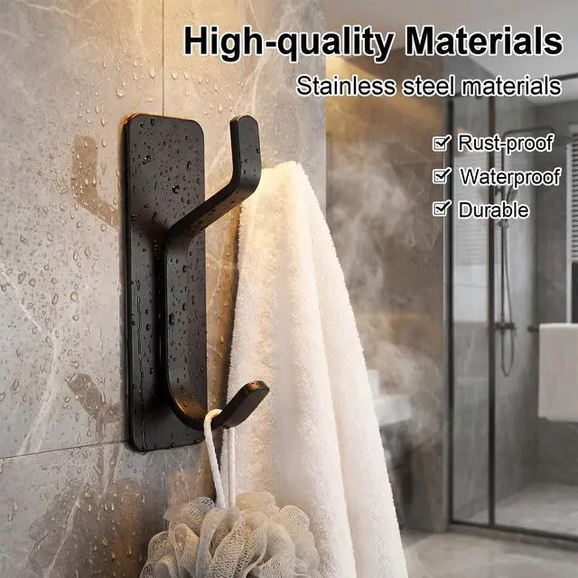 Alt view image 3 of 6 - 6 Pack Wall Hook with Removable Strips, Adhesive Towel Hook, Damage Free
