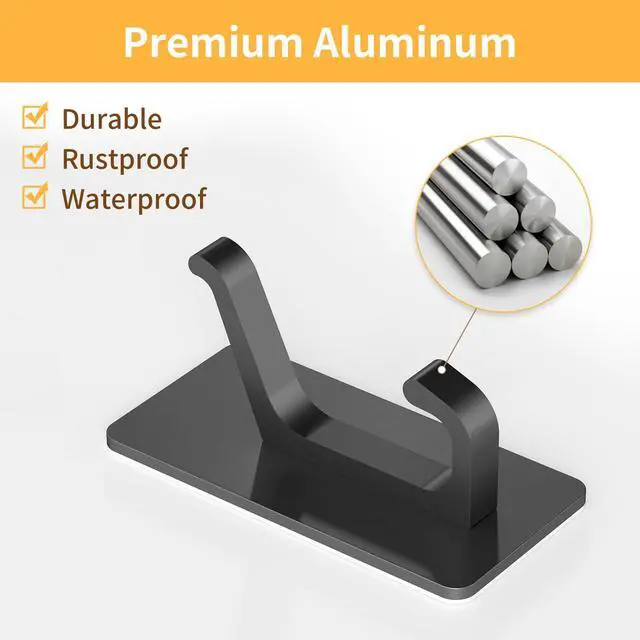 Alt view image 4 of 7 - Adhesive Wall Coat Hooks, Matte Black Heavy Duty Hooks for Hanging