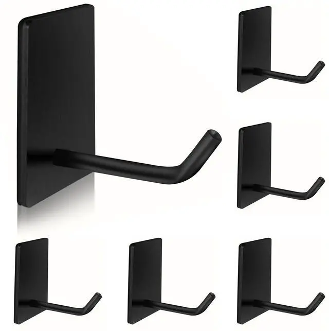 Main image of Adhesive Hooks Heavy Duty, Long Self Adhesive Wall Hook, Sticky Towel Hangers for Kitchen Bathroom, Waterproof Stick on Door Hooks for Hanging Key Hat Coat