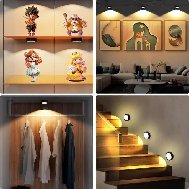 Alt view image 7 of 7 - Picture Lights for Wall, Rechargeable Battery Magnetic Poster Lights with 3 Color Temps, Remote and Dimmable Timer Art Display Light for Picture Artworking Frame Portrait (3-Pack)