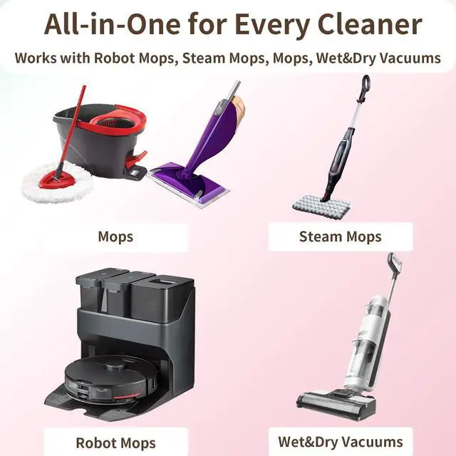 Alt view image 6 of 7 - Robot Mop Cleaning Solution Concentrate Compatible with Robot Mops, Wet Dry Vacuums for Roborock, Tineco, Dreame, Narwal, Shark, Bissell Mops, 16.9 FL.oz, Dilution Ratio 1:200, Rose Scent