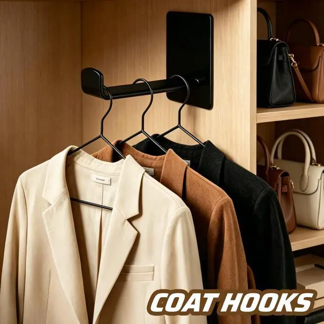 Alt view image 2 of 7 - Adhesive Hooks Long 4 Pack, Large 3M Command Hanger Wall Mounted