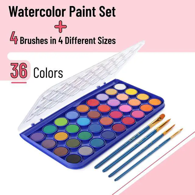 Alt view image 2 of 7 - Watercolor Paint Set, 40 pcs, 36 Colors, Watercolor Paints