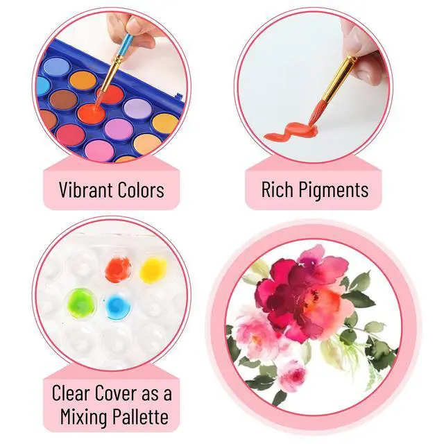 Alt view image 4 of 7 - Watercolor Paint Set, 40 pcs, 36 Colors, Watercolor Paints
