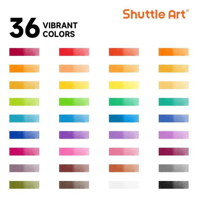 Alt view image 2 of 7 - 43 Pack Watercolor Paint Set, 36 Colors Watercolor Paint Pan Set with 6 Brushes and 1 Watercolor Pad for Beginners, Artists, Kids & Adults Watercolor Painting, Bullet Journal, Calligraphy