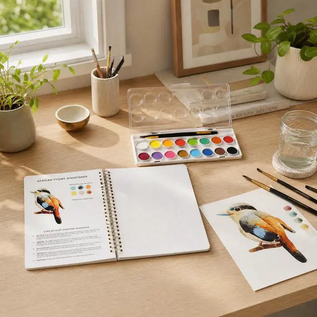 Alt view image 2 of 7 - Beautiful Watercolor Paper Workbook Set for Beginners - Relaxing & Easy to Paint Water Coloring Book Set with Paint & Premium Paper - Perfect for Travel & Gifting to Spark Creativity & Joy for Adults
