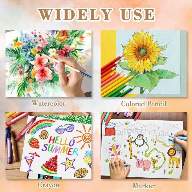 Alt view image 6 of 6 - 100PCS 5x7 Watercolor Paper Bulk, 140lb/300g Cold Press Thick Water Color Paper Pad for Child Adult, White Art Paper for Drawing Painting Markers Gouache, Textured Cotton Paper Sheets