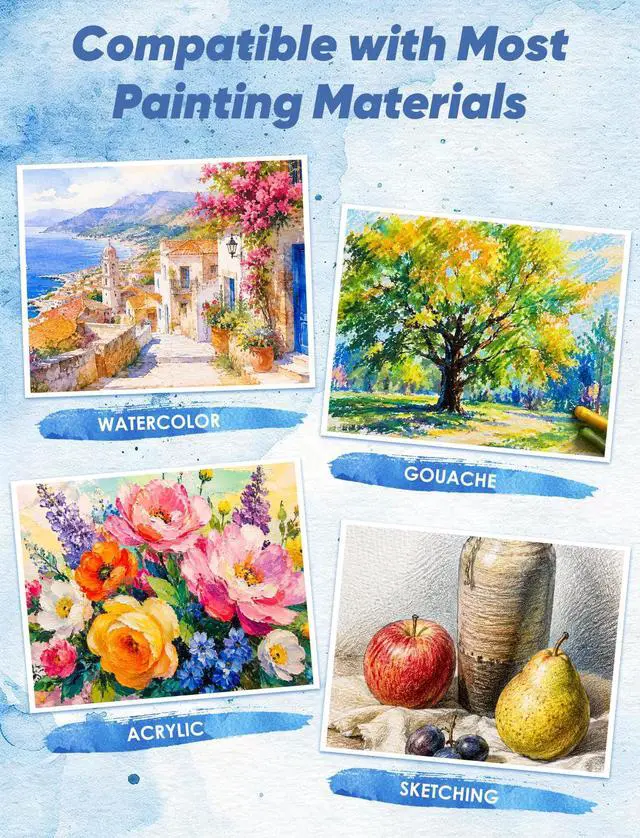 Alt view image 7 of 7 - 82 Sheets Watercolor Paper Bulk 5"x7", 110lb/230gsm Cold Press Thick Water Color Paper for Child Students Adult, Good Water Absorption, Art Paper for Watercolor Drawing Painting Markers