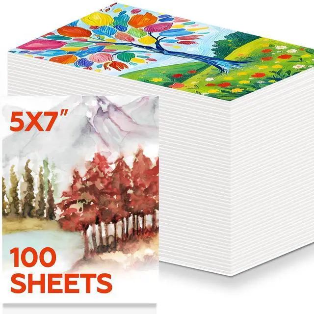 Main image of 100 Sheets Watercolor Paper Bulk5 x 7 Inch Cold Press 140 lb/300 GSM Water Color Paper for Kids Adults.Watercolor Drawing Paint Paper for Art Drawing Supplies
