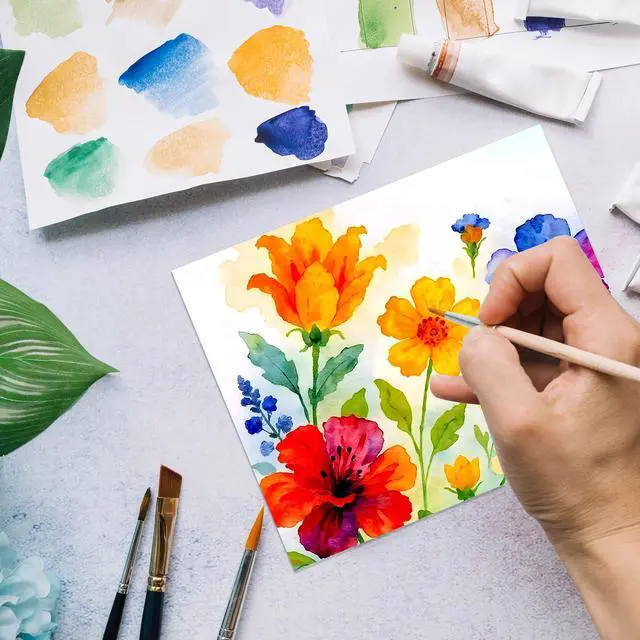 Alt view image 2 of 7 - 100 Sheets Watercolor Paper Bulk5 x 7 Inch Cold Press 140 lb/300 GSM Water Color Paper for Kids Adults.Watercolor Drawing Paint Paper for Art Drawing Supplies