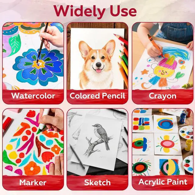 Alt view image 7 of 7 - 100 Sheets Watercolor Paper Bulk5 x 7 Inch Cold Press 140 lb/300 GSM Water Color Paper for Kids Adults.Watercolor Drawing Paint Paper for Art Drawing Supplies