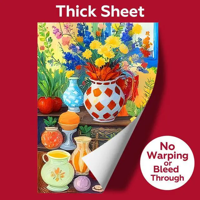 Alt view image 6 of 7 - 100 Sheets Watercolor Paper Bulk5 x 7 Inch Cold Press 140 lb/300 GSM Water Color Paper for Kids Adults.Watercolor Drawing Paint Paper for Art Drawing Supplies