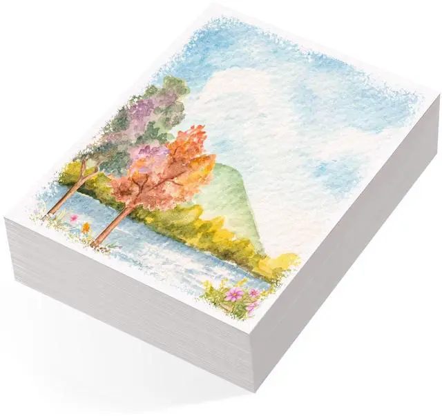 Main image of 80 Sheets Watercolor Paper Bulk, 110 lb/230 GSM Cold Press Paper White Water Color Paper for Kids Child Students Adults Artists Drawing Wedding Gift Cards(5 x 7 Inch)