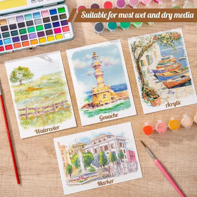 Alt view image 7 of 7 - 80 Sheets Watercolor Paper Bulk, 110 lb/230 GSM Cold Press Paper White Water Color Paper for Kids Child Students Adults Artists Drawing Wedding Gift Cards(5 x 7 Inch)