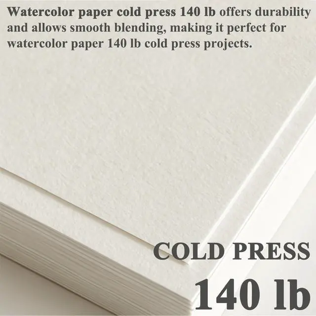 Alt view image 2 of 7 - Water Color Paper Pad 5"x7" - 64 Sheets 140lb Cold Press Watercolor Paper Bulk, Water Color Paint Paper for Kids & Artists, White Painting Paper for Watercolor, Acrylic.