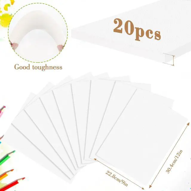 Alt view image 2 of 7 - Watercolor Paper Pad, 9x12 140lb/300g Water Color Paper, 20 Sheets Cold Press Drawing Painting Paper Sketchbook Notebook, Art Supplies for Watercolors Acrylic Marker, Sketch Book for Kids Adults