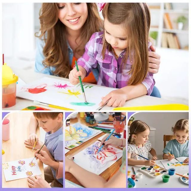 Alt view image 6 of 7 - 50 Sheets Watercolor Paper Bulk, 6 Sizes 9" x 12",8" x 10",8" x 8" etc.(300 GSM), White Water Color Paper for Kids, Adults, Artists, Painting & Craft Paper, Watercolor Paper, Drawing Supplies