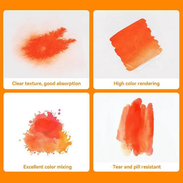 Alt view image 3 of 7 - 60 Sheets Watercolor Paper Bulk, 5x7in 140lb/300gsm, Cold Pressed Acid Free Natural White Textured Water Color Painting Art Supplies, Drawing Gift for Professional Adult Artists
