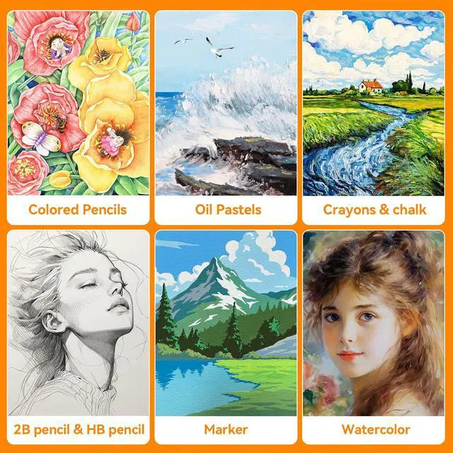 Alt view image 6 of 7 - 60 Sheets Watercolor Paper Bulk, 5x7in 140lb/300gsm, Cold Pressed Acid Free Natural White Textured Water Color Painting Art Supplies, Drawing Gift for Professional Adult Artists