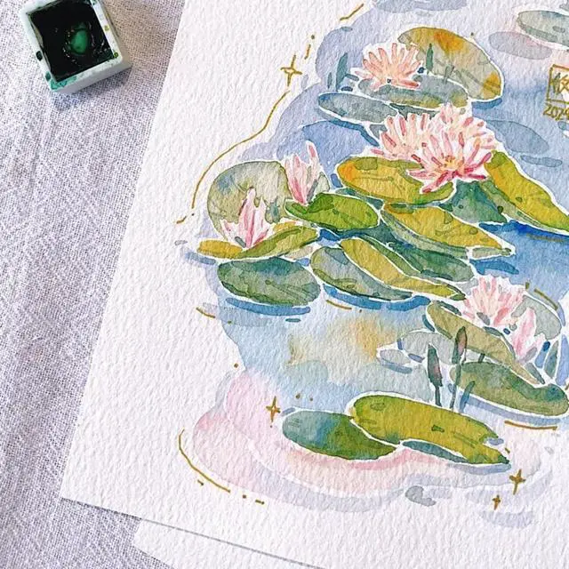 Alt view image 4 of 7 - 50 Sheets Watercolor Paper Bulk 5 x 7 Inch Cold Press Thick Water Colour Paper Cotton White Art Paper for Kids Students Artists Drawing Paint