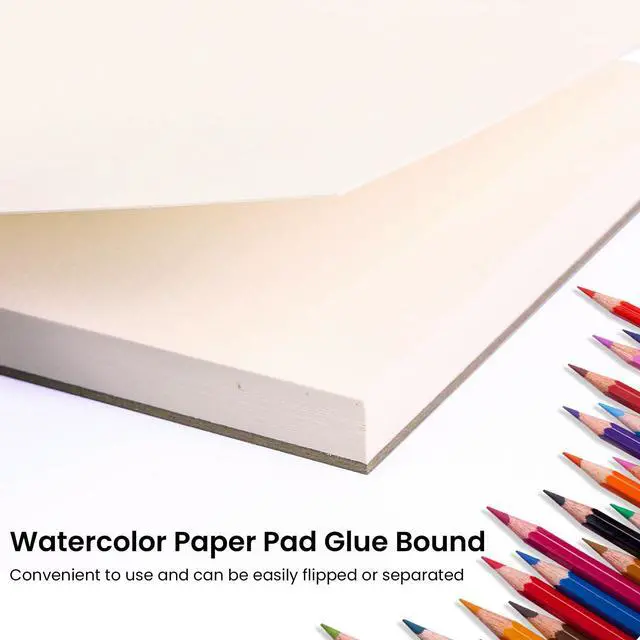 Alt view image 4 of 7 - Watercolor Paper Pad, 30 Sheets, 5x7, 100% Cotton Paper, Glue Bound, 140LB/300GSM Cold Pressed Water Color Paper for Watercolor Drawing, Mixed Media, Art Journaling (5x7 Inch)