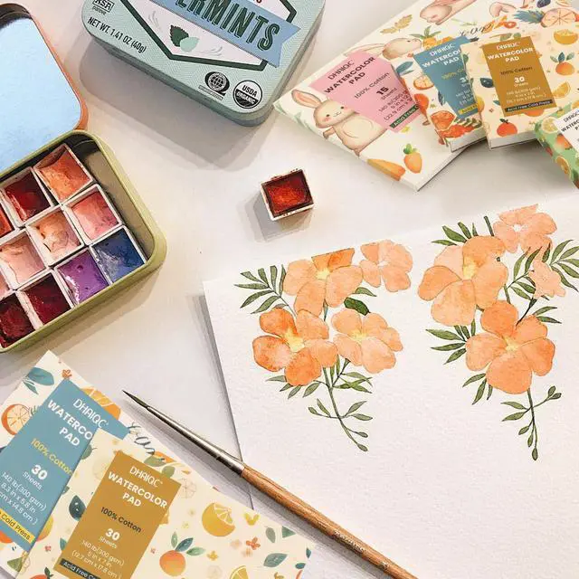 Alt view image 7 of 7 - Watercolor Paper Pad, 30 Sheets, 5x7, 100% Cotton Paper, Glue Bound, 140LB/300GSM Cold Pressed Water Color Paper for Watercolor Drawing, Mixed Media, Art Journaling (5x7 Inch)