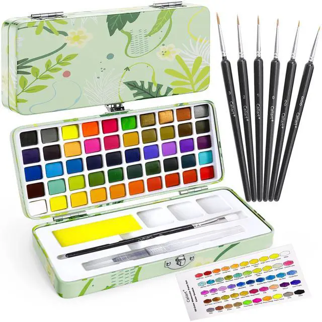 Main image of 50 Colors Watercolor Paint Set, Portable Art Supplies Palette Kit