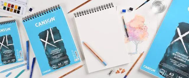 Alt view image 5 of 5 - XL Watercolour 300gsm A5 Paper, Cold Pressed, Spiral Pad Short Side, 30 White Sheets, Ideal for Professional Artists