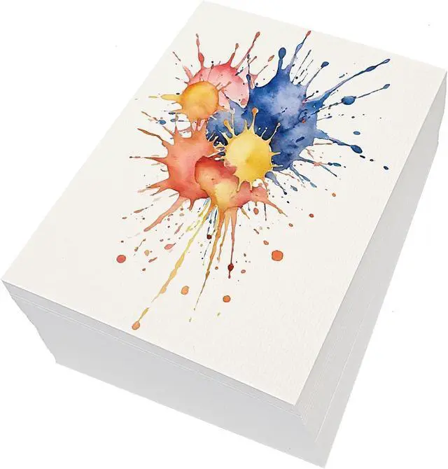 Alt view image 4 of 6 - 120 Sheets Watercolor Paper Bulk,140 lb/300 GSM Cold Press Thick Water Color Paper Pad,Artist Painting Drawing Paper, Art Supplies for Kids Students Artists