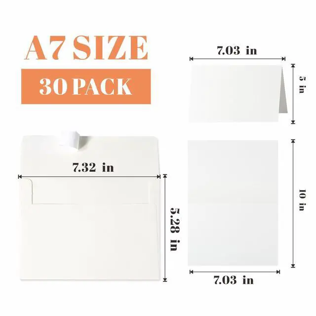 Alt view image 2 of 7 - 30 Pack Watercolor Cards with Envelopes, 140lb/300GSM 5x7 Cotton Paper in Foldable, Blank Cards and Envelopes for Greeting Cards Birthday Wedding Invitations DIY Thank You Card