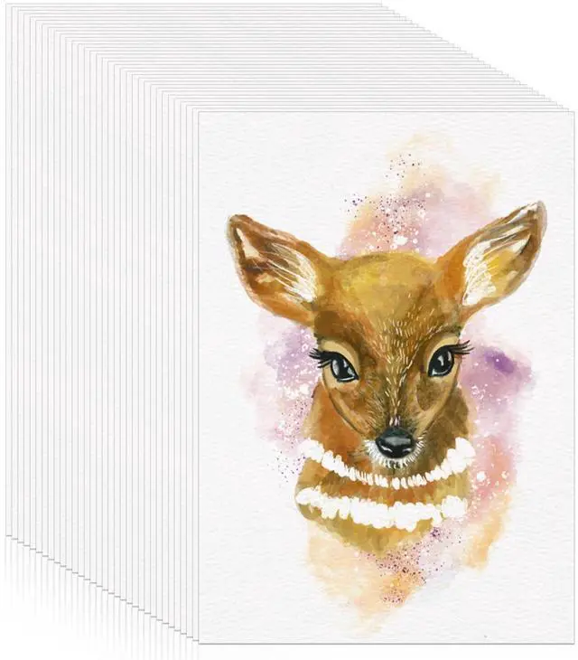 Main image of 120 Sheets Watercolor Paper Bulk, 140 lb/300 GSM Cold Press Paper White Water Color Paper for Kids Child Students Adults Artists Drawing Valentine Gift Cards(2.5 x 3.5 inch)