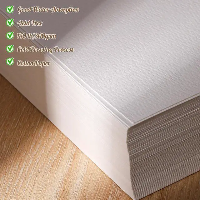 Alt view image 3 of 7 - 120 Sheets Watercolor Paper Bulk, 140 lb/300 GSM Cold Press Paper White Water Color Paper for Kids Child Students Adults Artists Drawing Valentine Gift Cards(2.5 x 3.5 inch)
