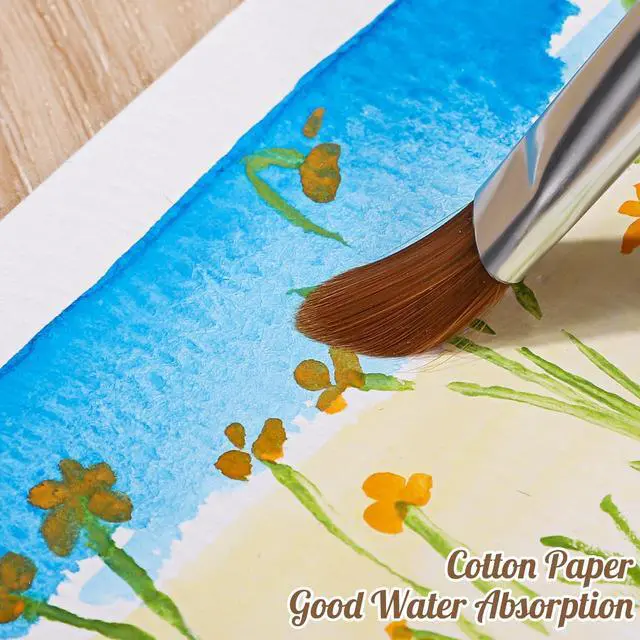Alt view image 4 of 7 - 120 Sheets Watercolor Paper Bulk, 140 lb/300 GSM Cold Press Paper White Water Color Paper for Kids Child Students Adults Artists Drawing Valentine Gift Cards(2.5 x 3.5 inch)